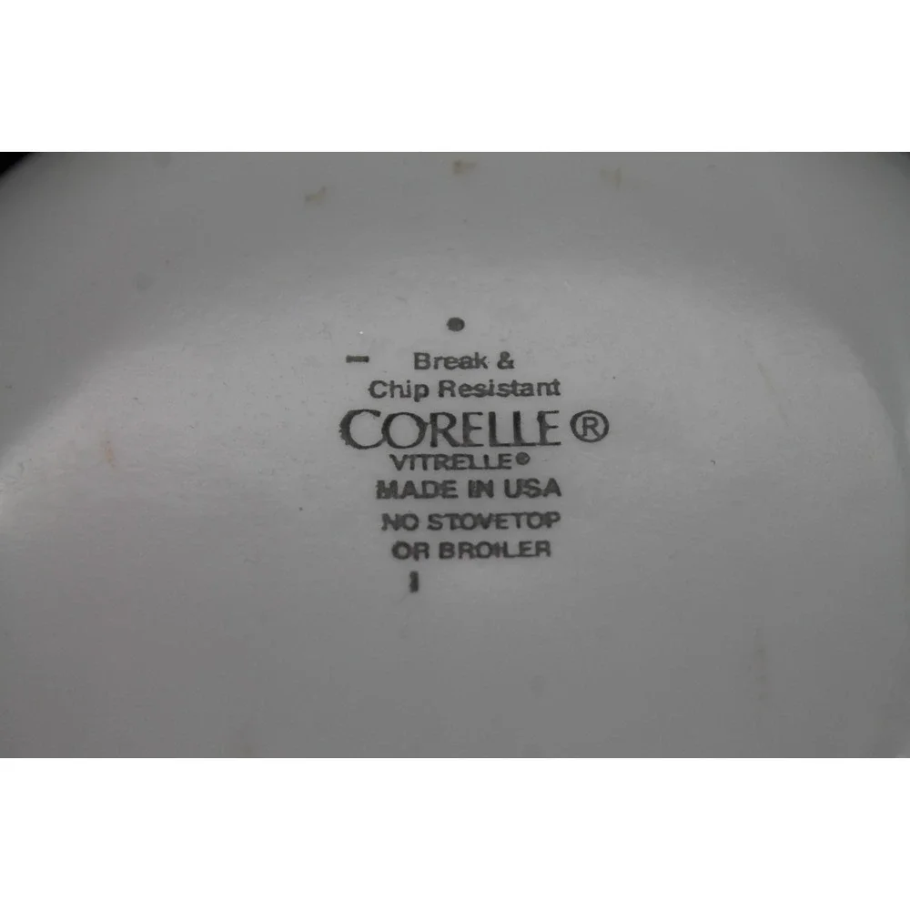 Set 4 Corelle Blue Band Blue Stripe Cereal Soup Bowls Vitrelle Made USA